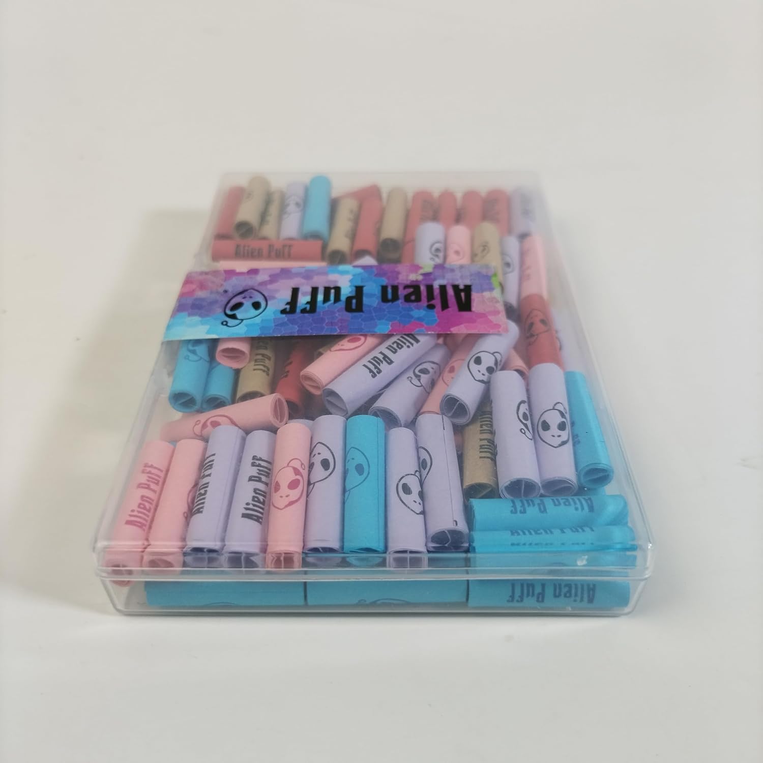 Colorful Pre RoIIed Tips, 6.5x25mm, 120 Tips Unrefined Perforated with 3 Fillers, Pink, Red, Purple, Blue, Brown Pre RoIIed Tips