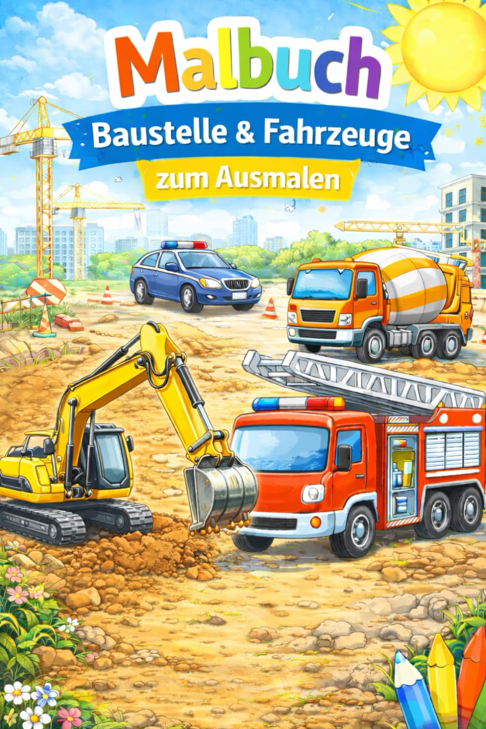 Malbuch: Baustelle & Fahrzeuge (Malspaß für Kinder – Die kreative Malbuch-Serie)