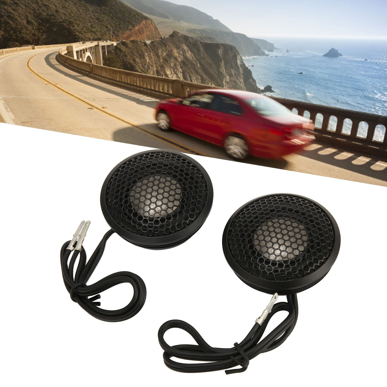 Par de Tweeters para Automóvil, Tweeters de Cúpula Negros de Alta Definición con Potencia de 150 W para Todos los Sistemas de Audio para Automóviles, 2 Unidades