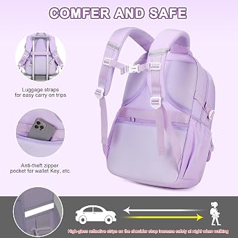 4pcs Girls Backpack Set, Backpacks for Girls with 14OZ Water Bottle Lunch Bag for Teens Elementary Middle School