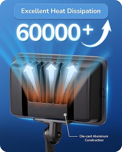 Miniatura 5 de EDISHINE Luz de inundación de 46 W, luz de inundación LED de 6800 lm al aire libre, IP65 impermeable, 5000K luces de seguridad LED para patio