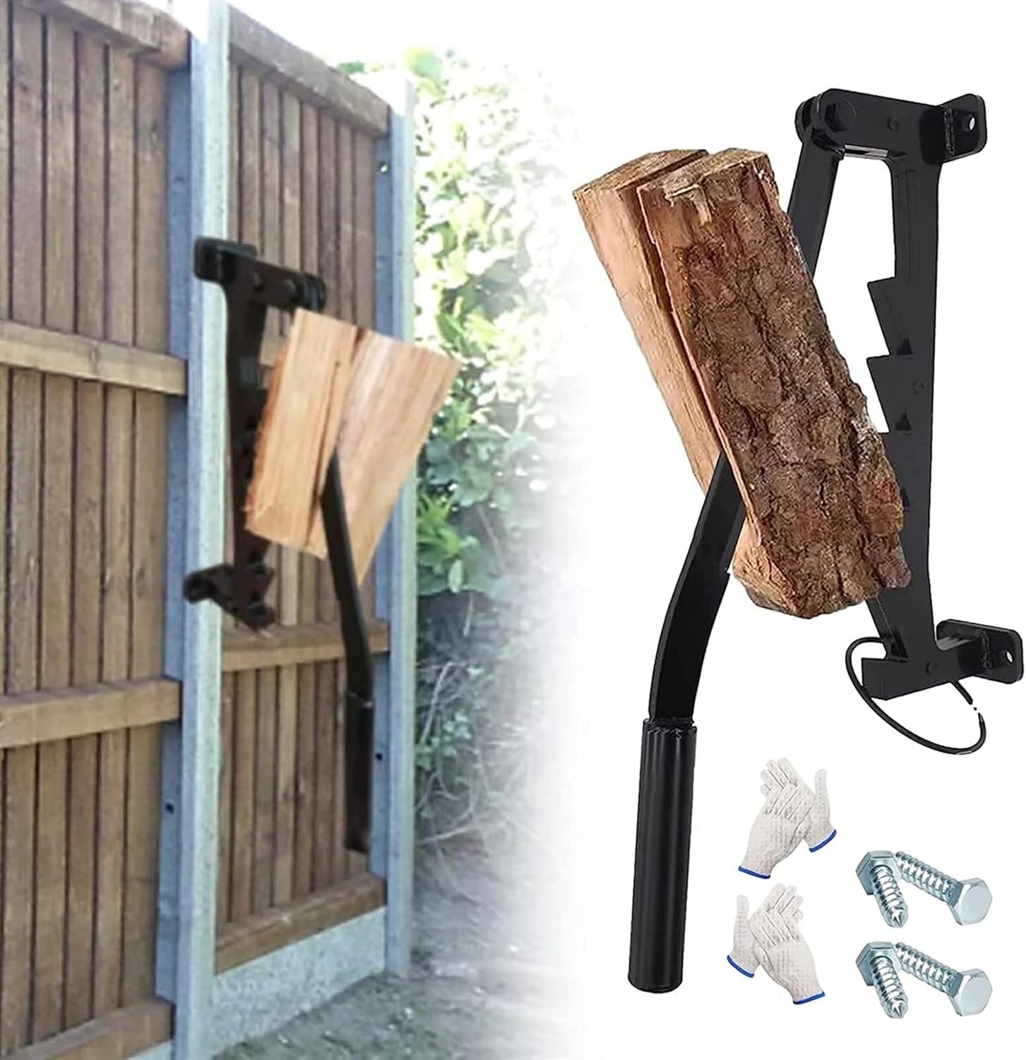 Wall Mount Manual Log Splitter Firewood Kindling Splitter Hand Log