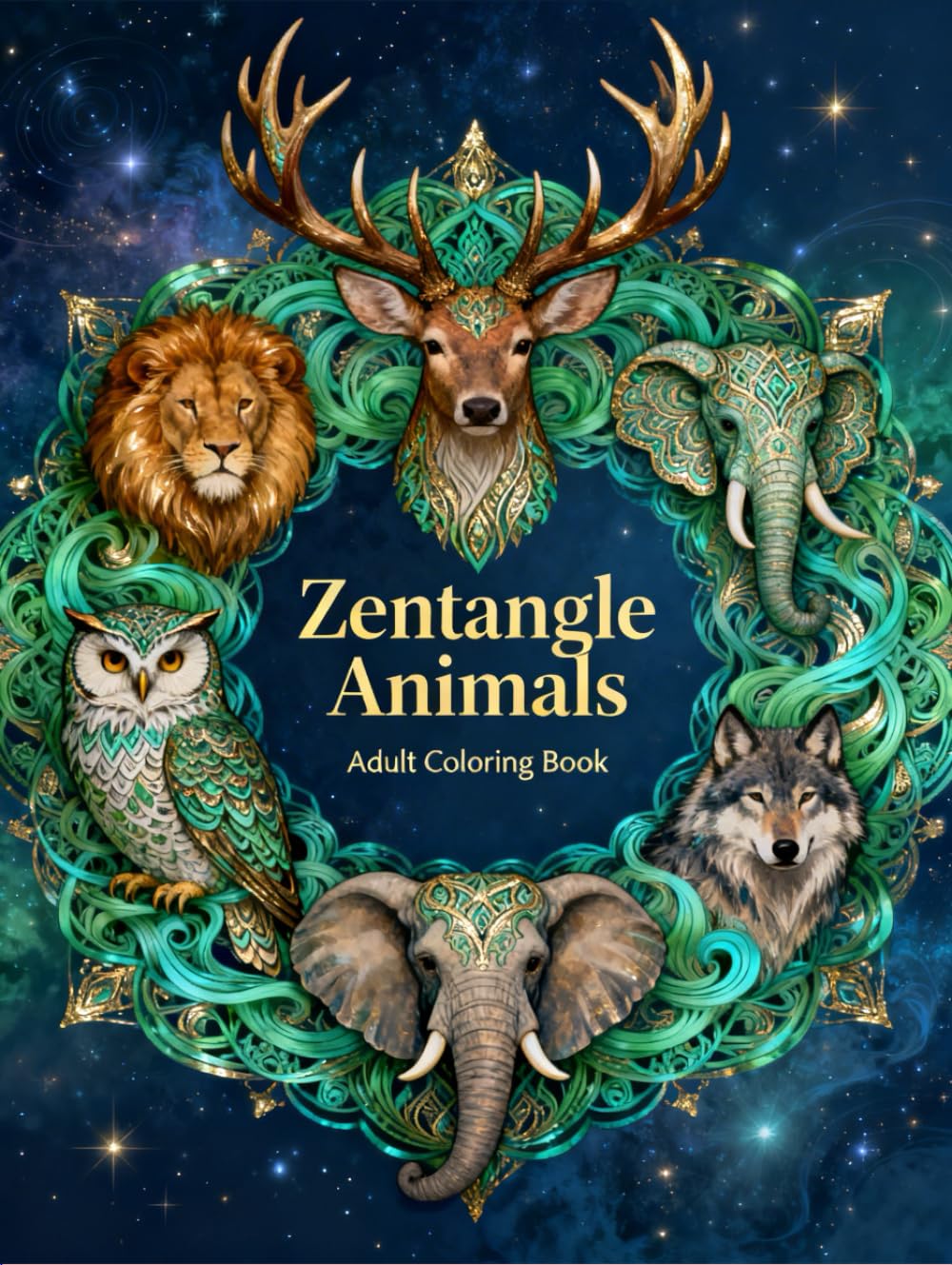 Zentangle Animals – Adult Coloring Book: Intricate Animal Designs for Relaxation, Stress Relief, and Creative Mindfulness