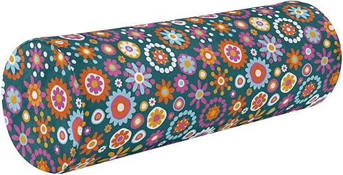 FRODOTGV Cute Flowers Dots Bolster Pillow for Legs Sleeping Therapedic Neck Roll Pillow Round Pillow Throw Cylinder Body Pillow Neckroll Pillows for