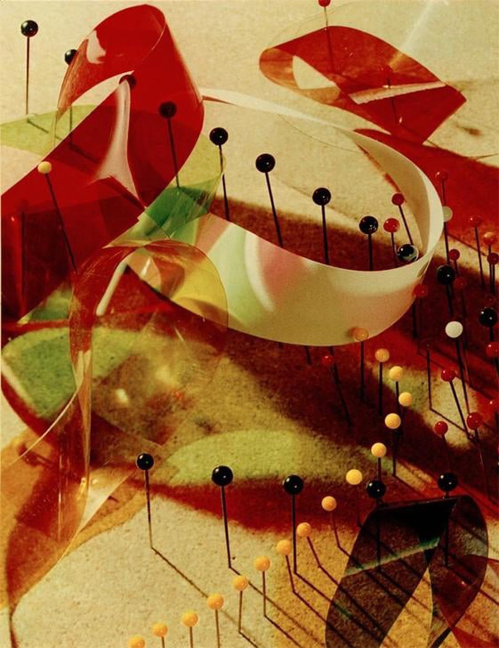 POSTERIIk Vintage Art Print Images Pictures Print Study with Pins and Ribbons by Laszlo Moholy Nagy Modern Colour Posters for Office Home Decor 60x90cm