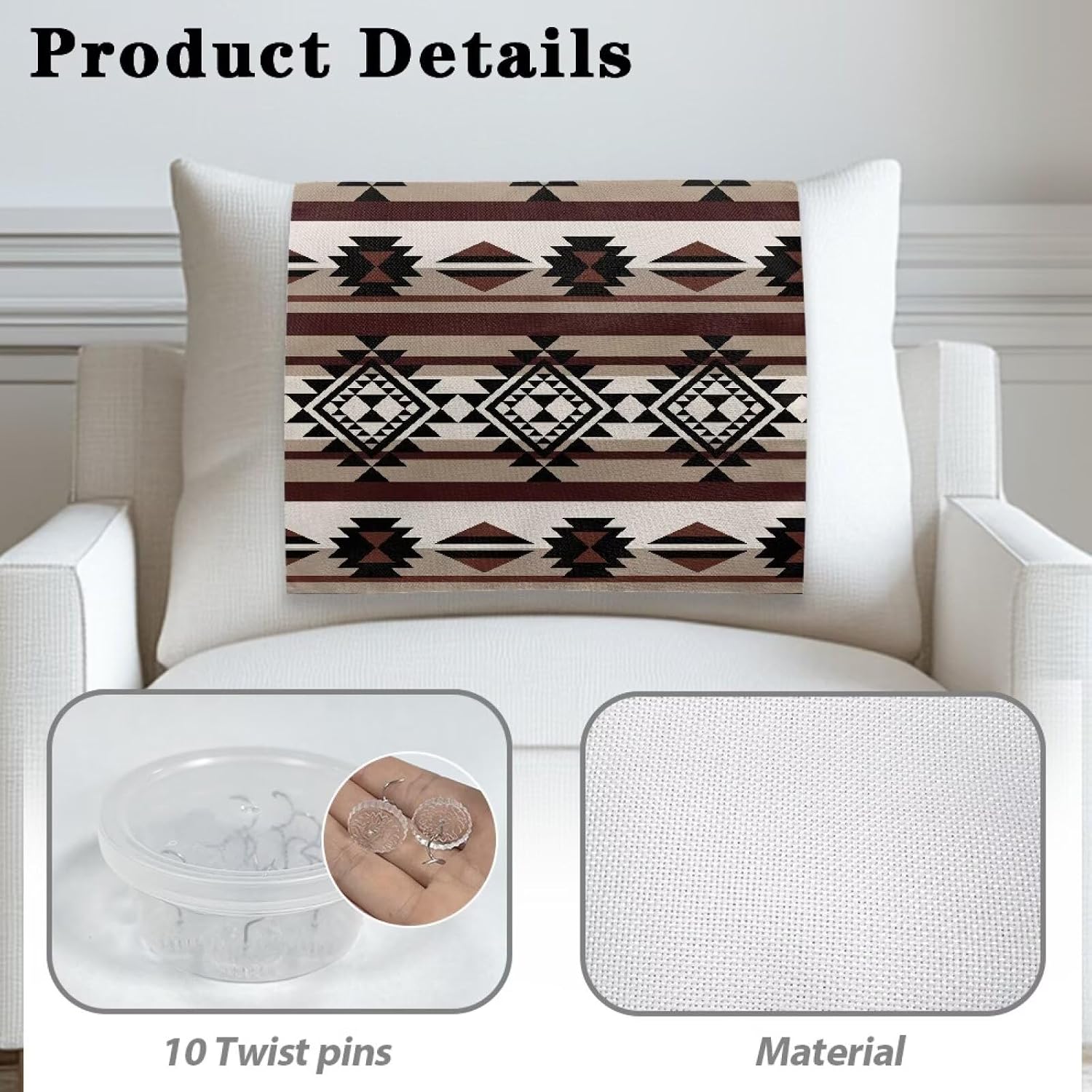 Headrest Cover Non Slip Sofa Covers Aztec Tribe Brown Design Furniture Slipcovers Couch Headrest Protector Fade Resistant Print Head Protector Cover for Sofa,Not Easy to String