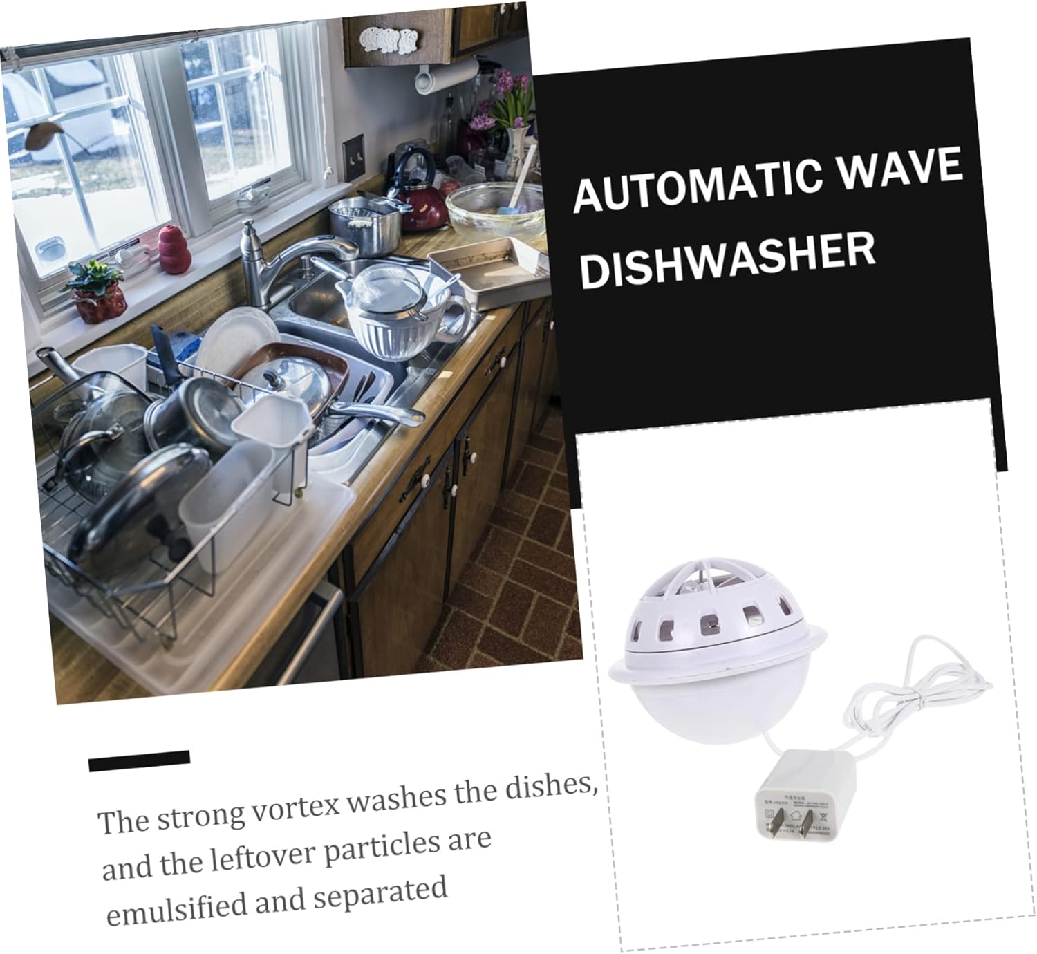 Homoyoyo Wave Dishwasher Cleaner Mini Dishwasher Usb Power Efficient Cleaning for Kitchen Restaurant