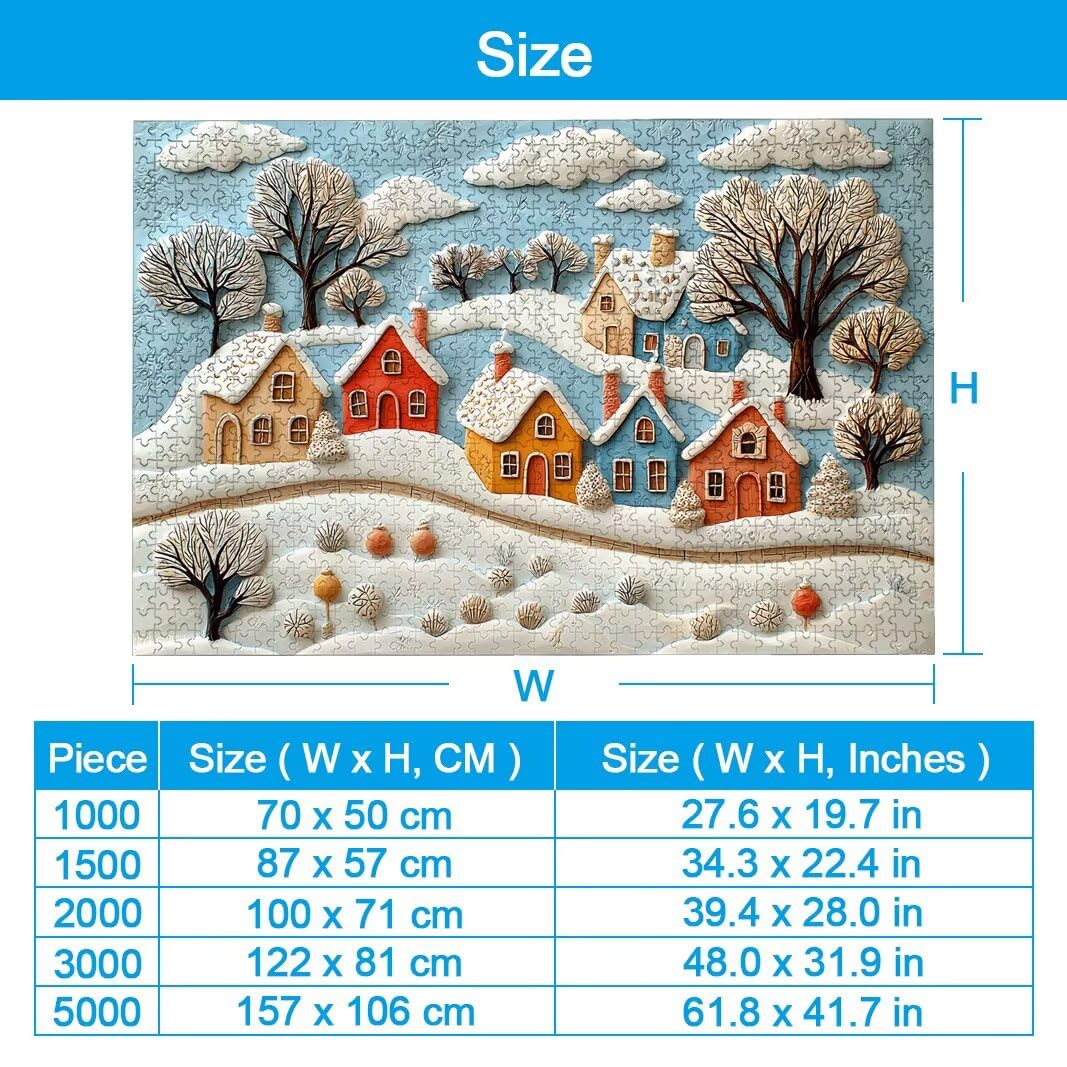 Puzzle zimowe Puzzle 1000 sztuk dla dorosłych, prezent dla kobiet/mężczyzn