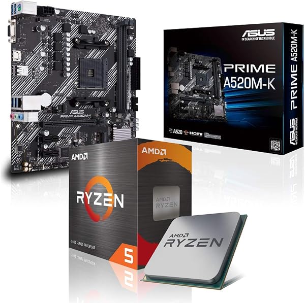 Aufrüst-Kit Bundle Ryzen 7 5700X 8X 4.6 GHz Prozessor, A520M-A II Mainboard (zusammengebaut inkl. Bios Update + Funktionskontrolle) - 1