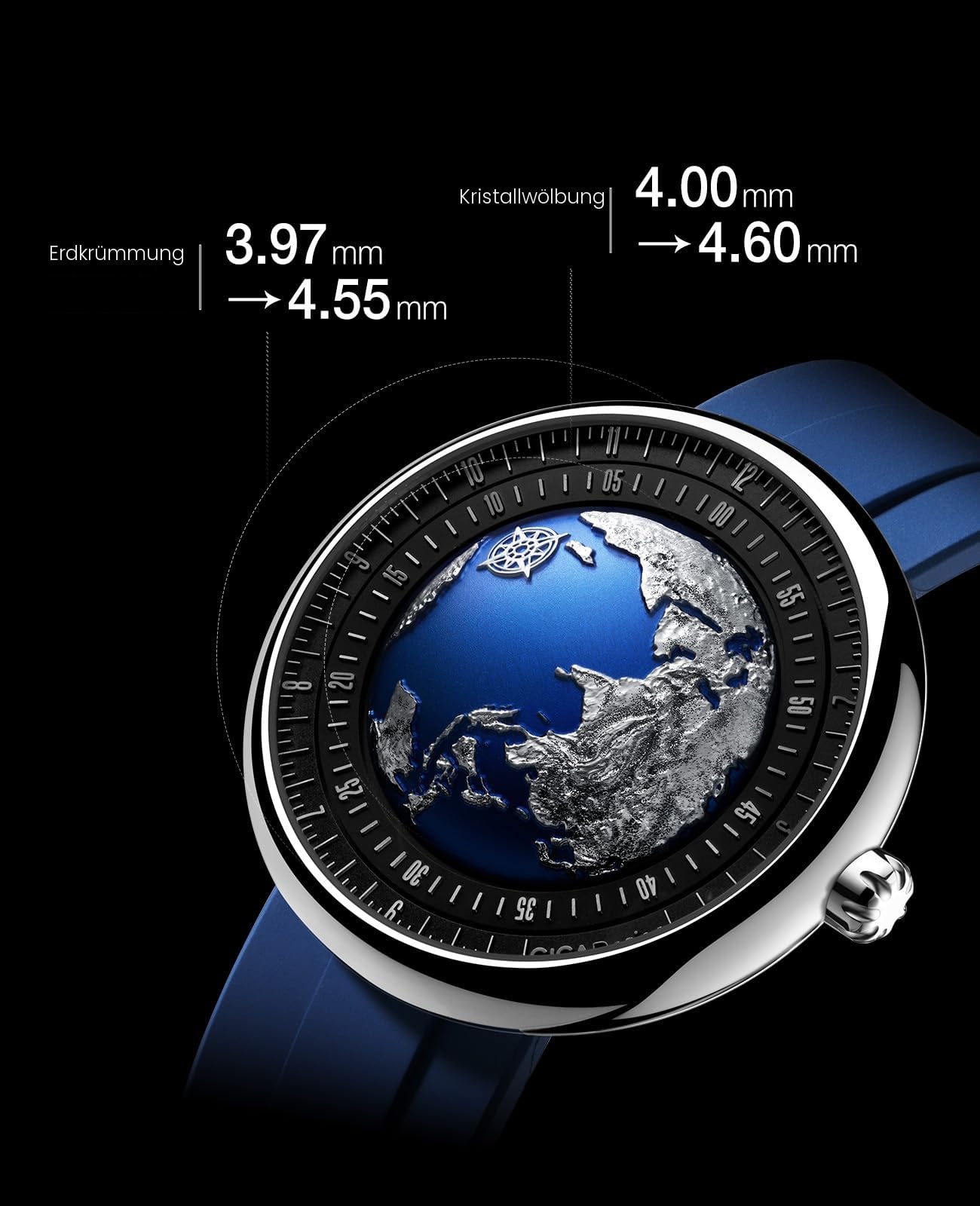 CIGA Design Blue Planet II Automatik Uhr Herren 46MM Edelstahl