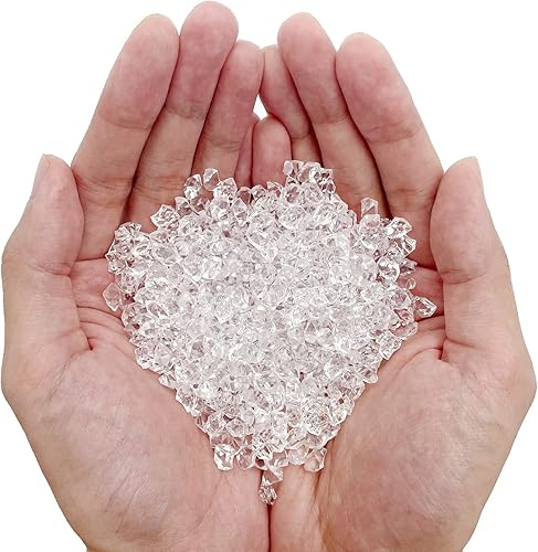 Miniatura 8 de Cubitos de hielo triturados falsos, rellenos de jarrón, 650 unidades de 0.433 x 0.551 in, cubos de hielo falsos reutilizables, cubos de cristal