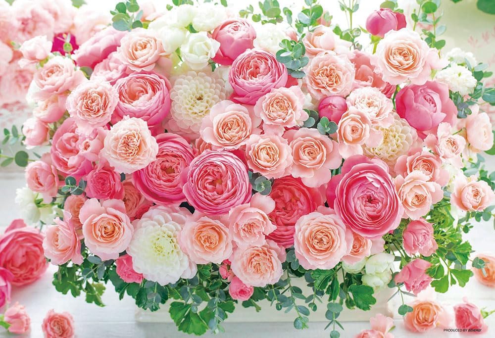 Beverly 1000M-023 Micropiece Jigsaw Puzzle Tokimeki Flower Hiraku Rosie Pink (1000 x 15.0 inches (26 x 38 mm), Made in Japan