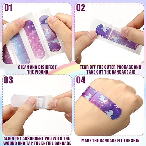 Vista 17 de Patelai 300 vendajes para niños, 10 estilos, adhesivos para niños, flexibles, coloridos, lindos vendajes de dibujos animados, impermeables