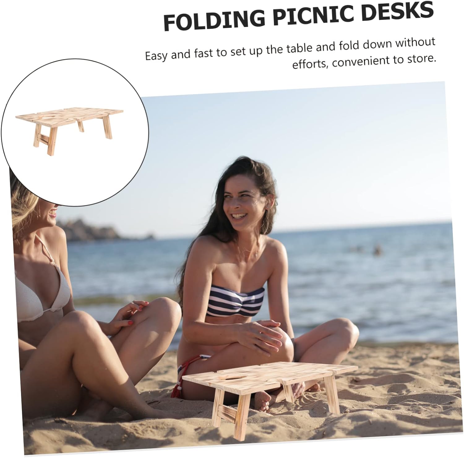 BESPORTBLE Outdoor Camping Table Folding and Portable for Picnic Beach Gathering Party