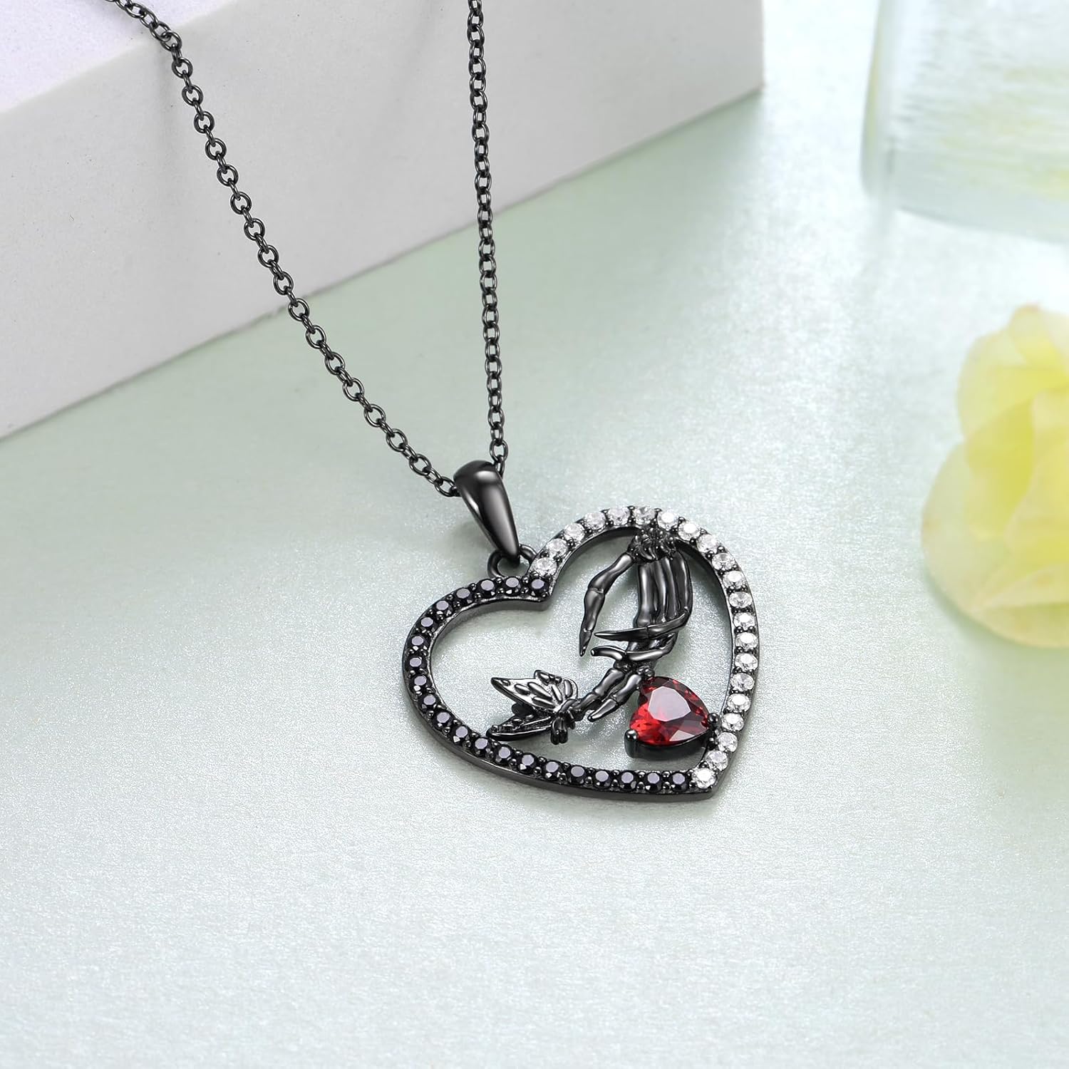 Gothic Bat/Skeleton/Cross/Butterfly/Snake Necklace for Women 925 Sterling Silver Halloween Pendant Necklaces Goth Accessories Vampire Jewelry Gifts Ideas for Girls - Image 5