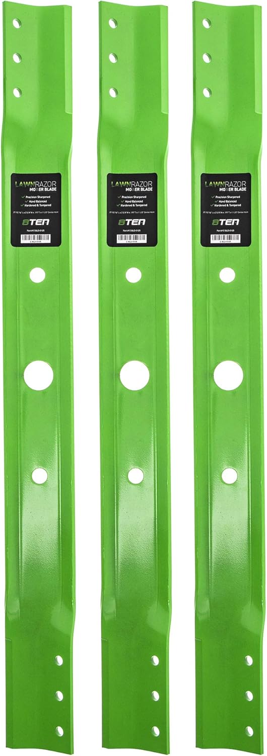 8TEN LawnRAZOR Mower Blade for Snapper Rear Engine Rider 28 inch Decks 1-9515 7019515 7019515BZYP (High-Lift) 3 Pack