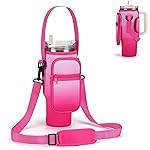 GOEWY Water Bottle Carrier Bag for Stanley 40oz Tumbler with Phone Pocket Water Bottle Holder with Strap Neoprene Water Bottle Pouch for Stanley Cup Accessories