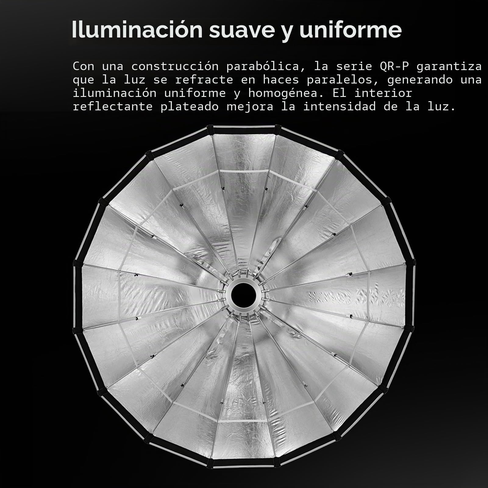 Godox QR-P150T Softbox parabólico de 150 cm/59 Pulgadas, liberación rápida con Soporte Bowens estándar y difusores para Flash Speedlite fotografía de luz Continua Retrato