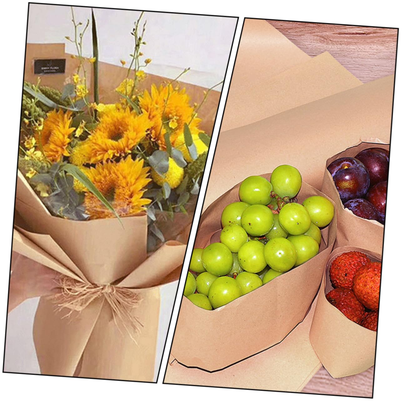 Hohopeti Papier Kraft Décoratif 0,45x30m pour Emballage Présent et Bouquets, Couleur Marron Naturel, Rouleau Artisanal Polyvalent, Loisirs Créatifs, Emballage Festif et Décoration Saisonnière