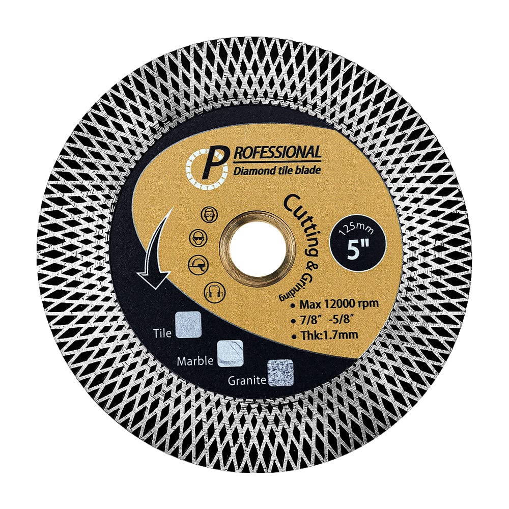 5Pcs/Lot Super Tile Blade 4.5" Diamond Blade for Cutting and Grinding Granite Marble Ceramic Porcelain Tile (4.5inch-5)