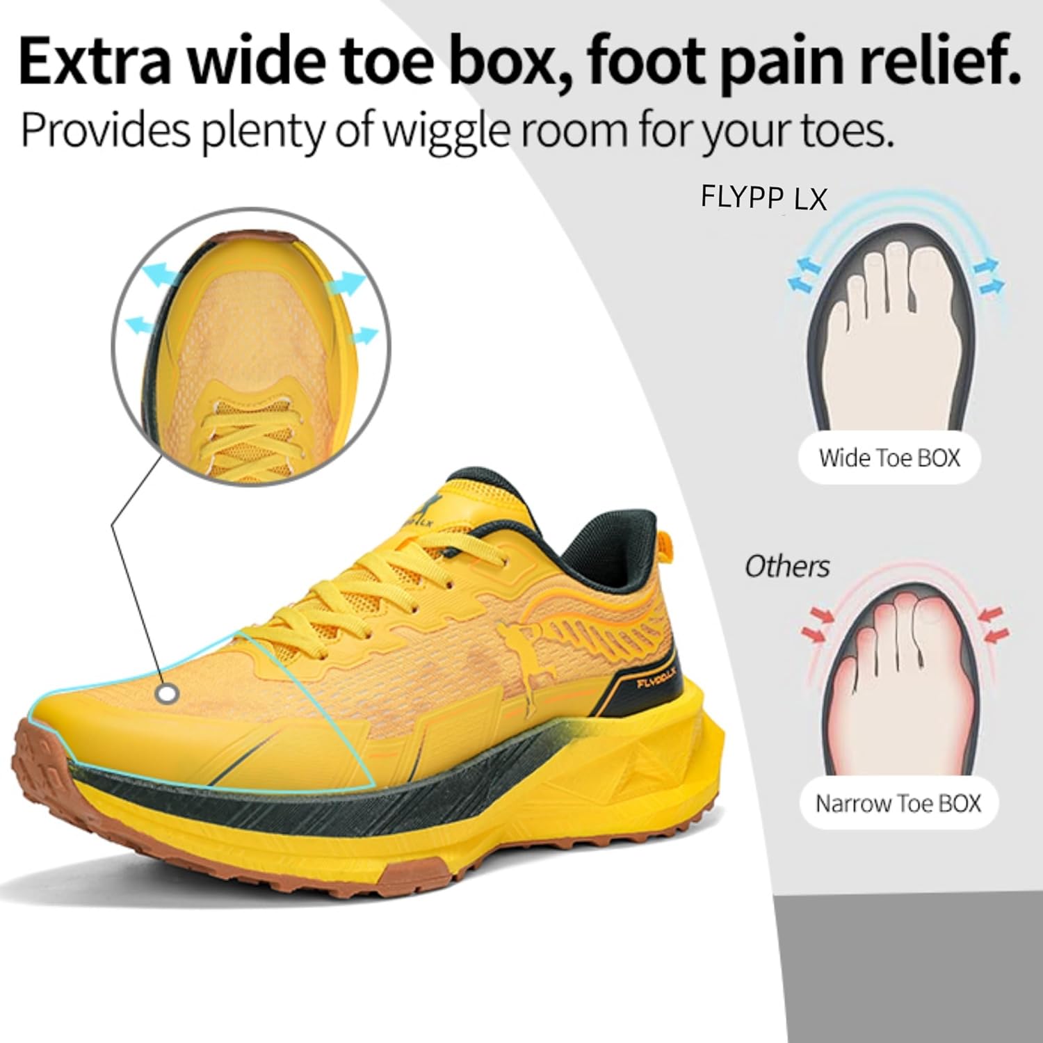 Men's and Women's Non-Slip Cross-Country Walking Shoes, Zero Drop Wide to Box Gym Exercise Cross-Training Fashion Outdoor Running Sneakers