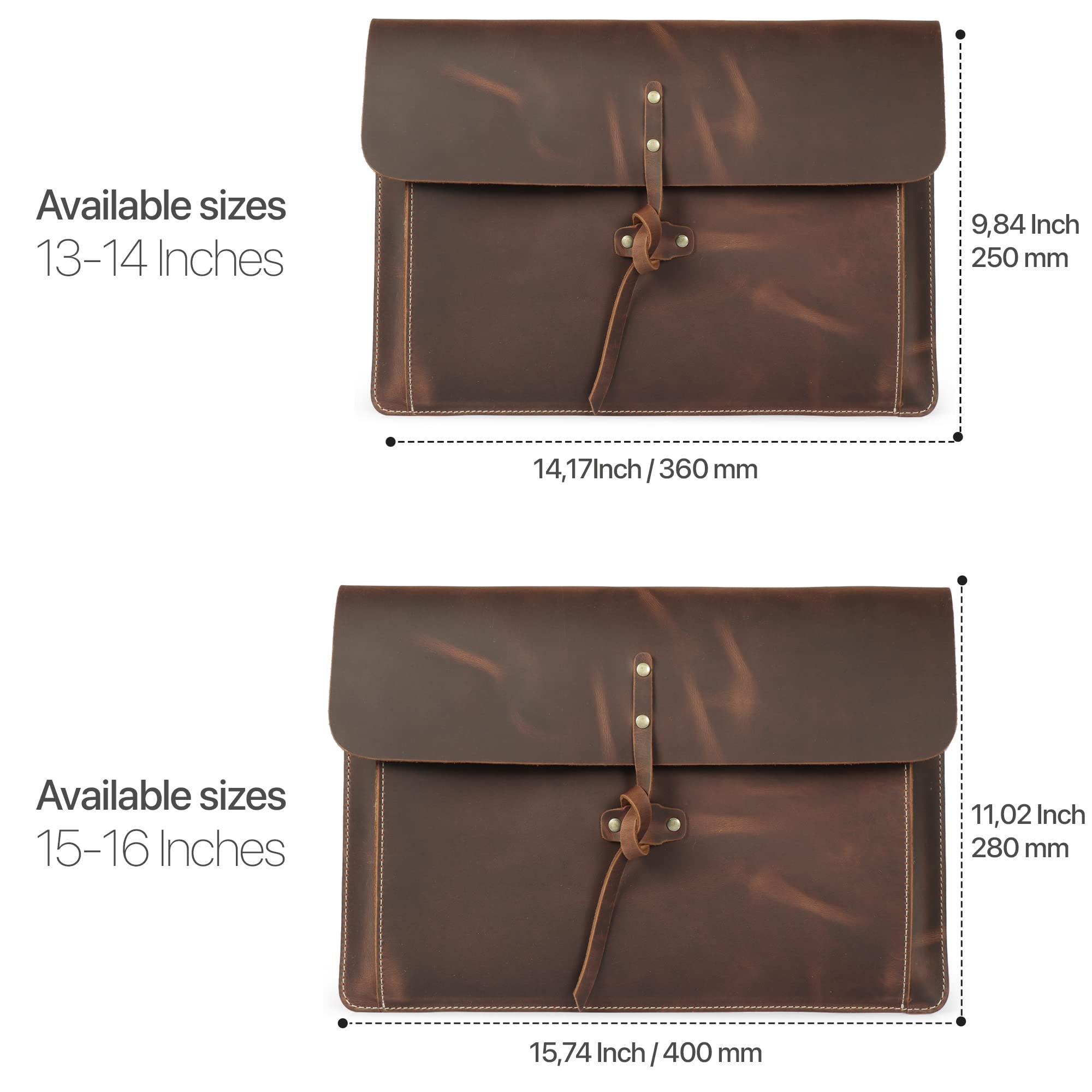 Borsa In Pelle Per MacBook Pro E Air 14-13" - Custodia Elegante, Modelli 2020-2024 - Foto 8