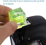 PATIKIL Camera Hot Shoe Cover Level, 3 Axis Hot Shoe Bubble Spirit Level Standard Flashlight Protector Compatible for Nikon for Fujifilm for Pentax Universal DSLR/SLR Camera, Green