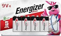 Energizer MAX 9V Batteries (4 Pack), 9 Volt Alkaline Batteries - Packaging May Vary