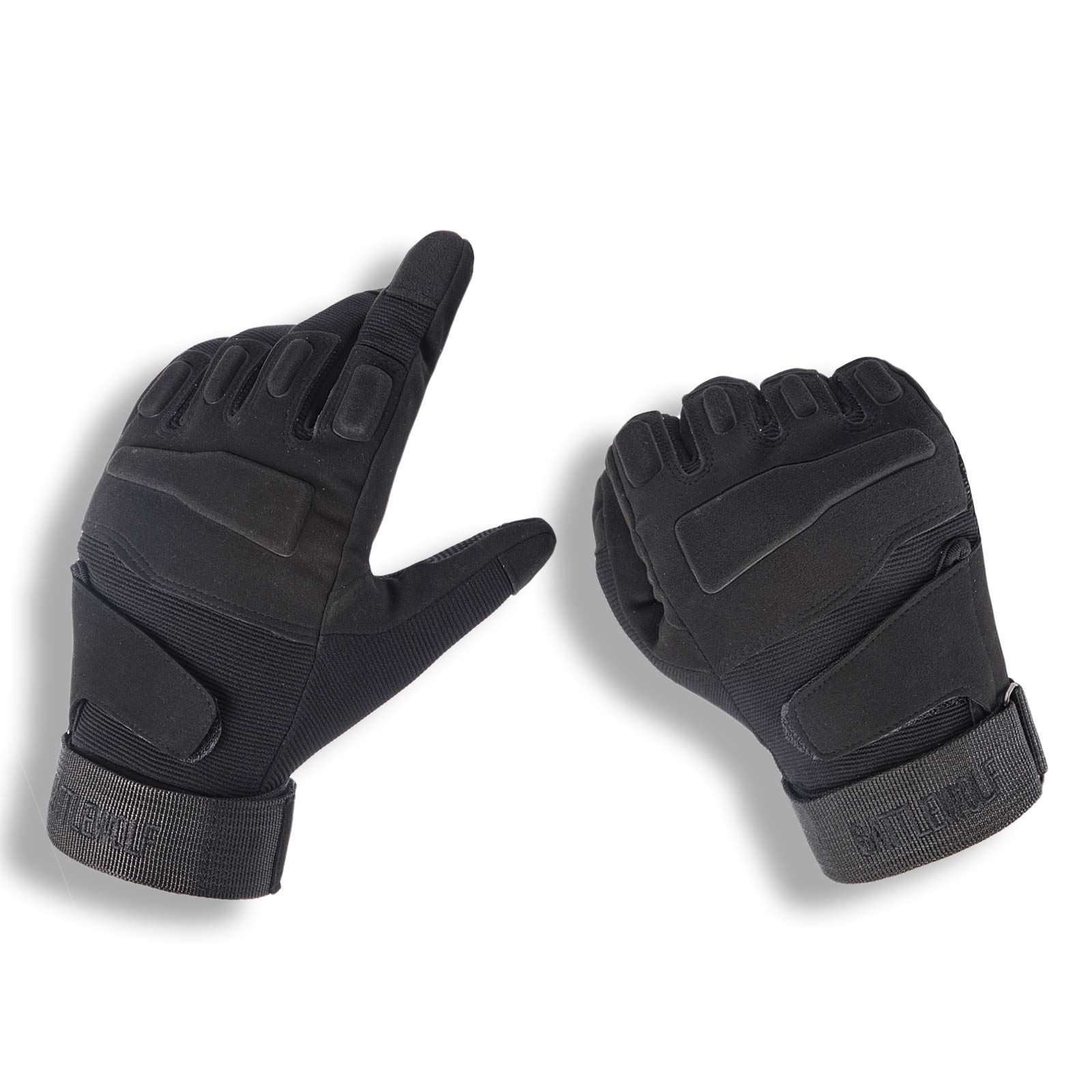 Guantes Militares tácticos para los Hombres, Dedo Completo Duro nudillo Guantes para la Caza de la Motocicleta Airsoft Paintball Protección de los Deportes de Trabajo Pesado,Negro,XL