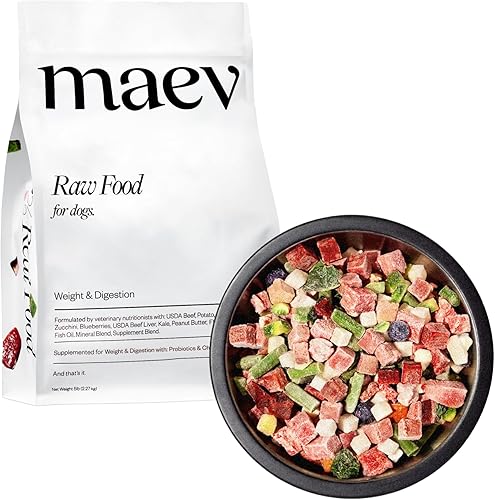 Maev Alimento para perros de carne de res de grado humano, fórmula para peso y digestión, ingrediente entero, sin gluten, alto en proteínas,