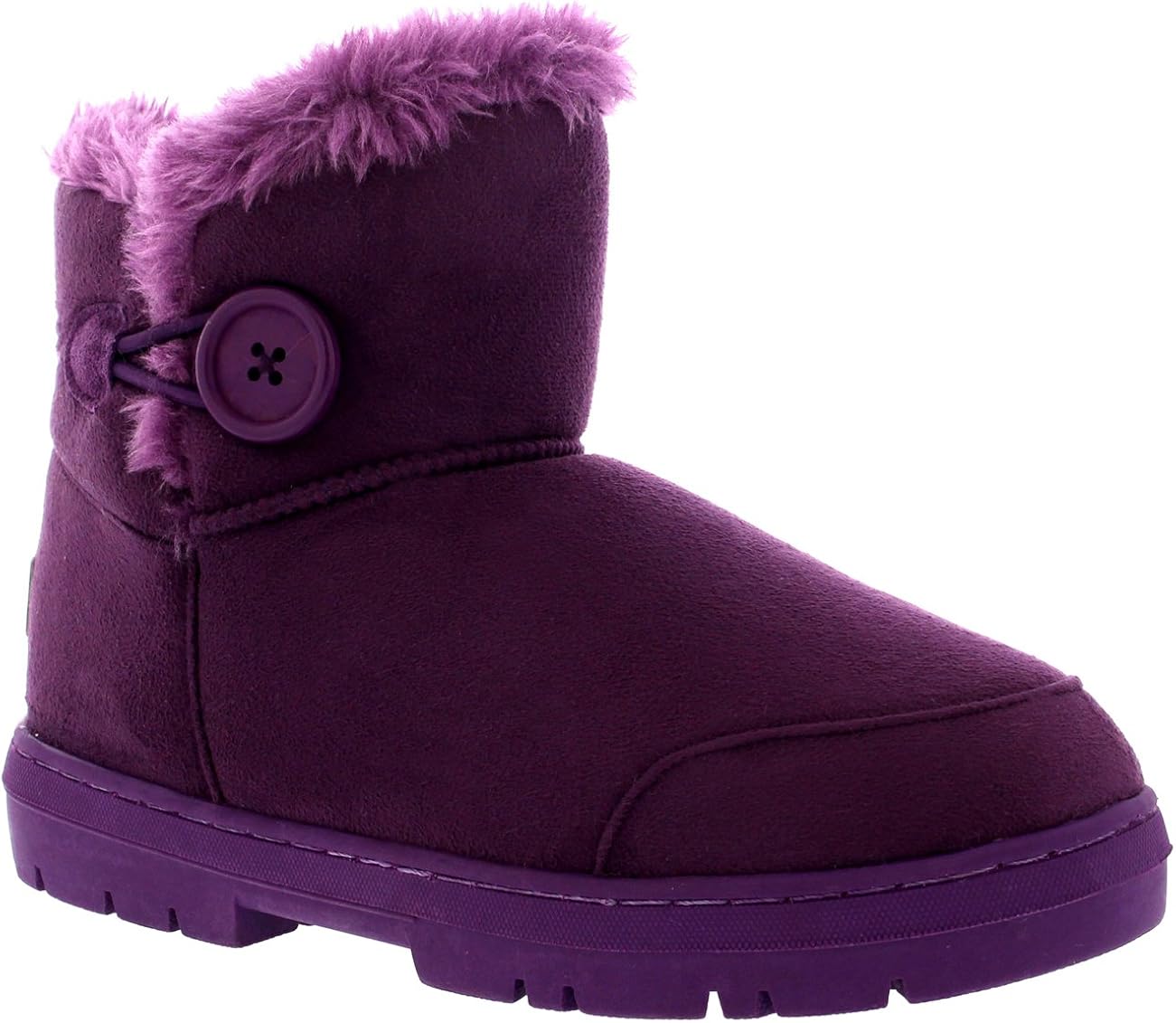 Holly Womens Button Mini Warm Shoes Winter Flat Snow Rain Boots