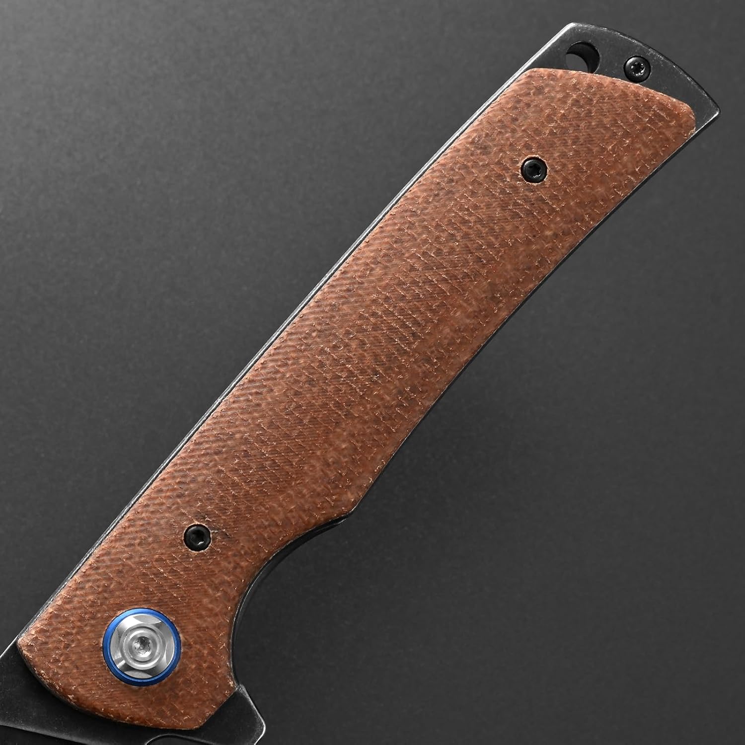 Eafengrow EF973 Folding Knife, D2 Steel Blade Micarta Handle Scale Pocket Knife Folder for Working Camping Hiking EDC Tool Knife(brown)