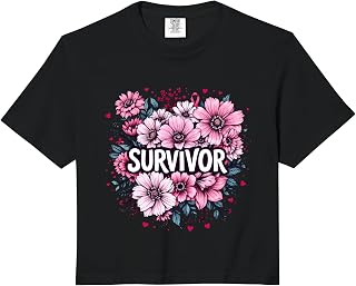 Survivor Pink Ribbon Breast Cancer Awareness Month Support Comfort Colors Crop Top