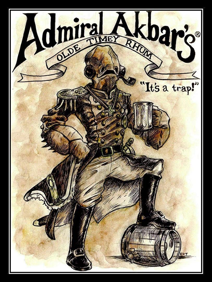 Krouterebs New Tin Sign Admiral Akbar's Rum Metal Tin Sign Rustic Wall Decor Suitable For Home And Kitchen Bar Man Cave Cafe Garage Wall Decor Retro Vintage 12X8 Inch