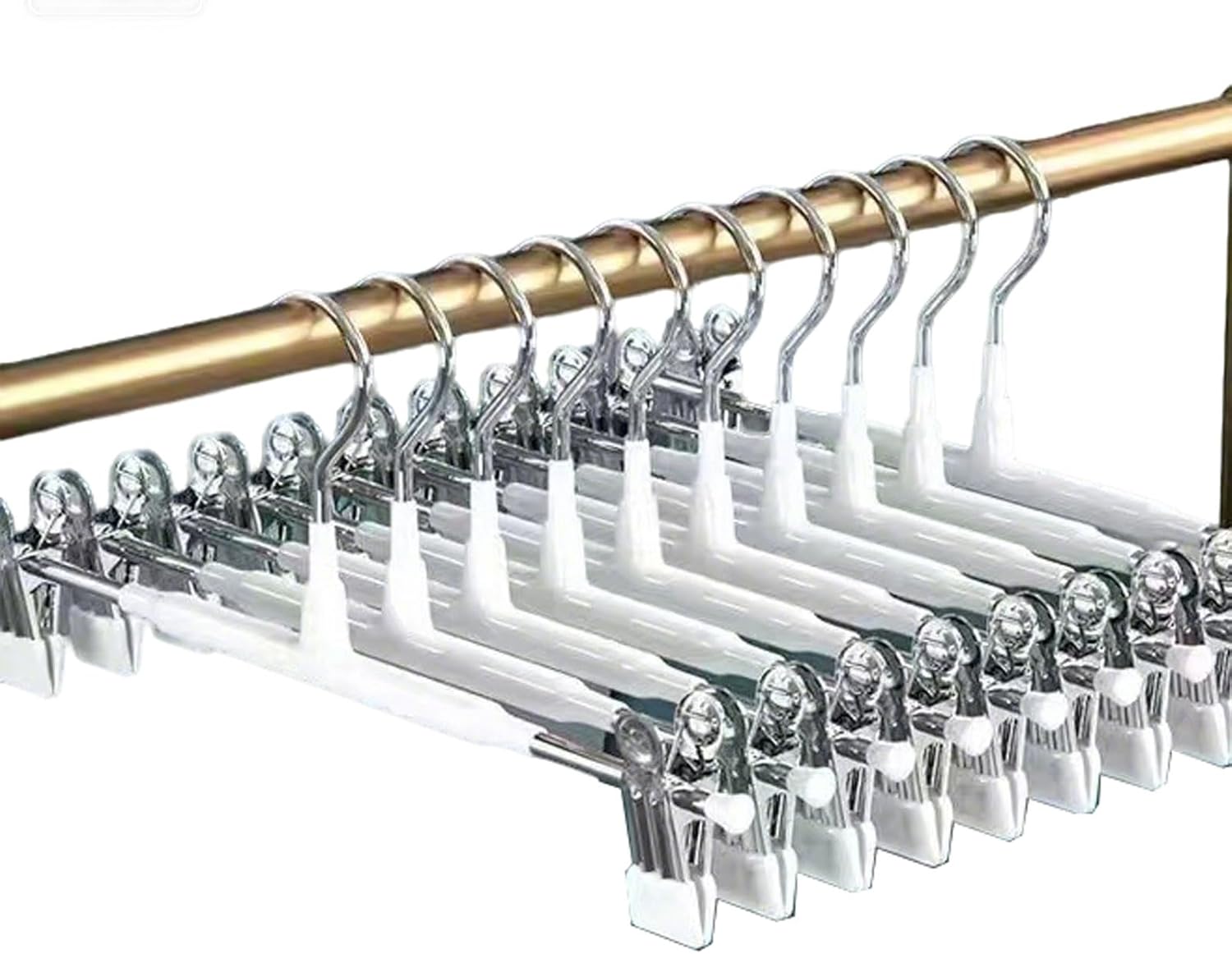 10 Pack Adjustable Multi-Clip Hangers - Heavy Duty Non-Slip Coating for Skirts, Pants, Scarves, Ties & Lingerie Organization (A 31 * 15cm/12 * 6in)