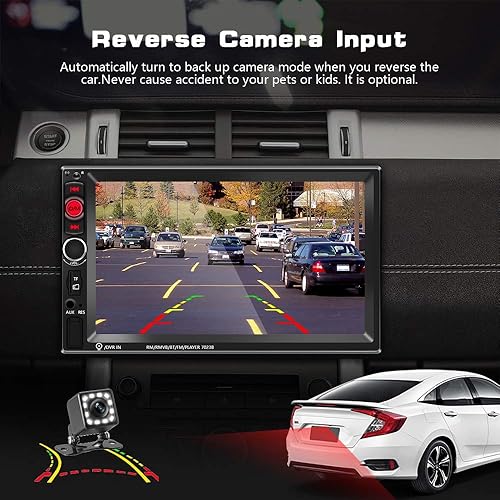 Miniatura 5 de EKAT Receptor estéreo de coche de doble DIN Bluetooth de 7 pulgadas, pantalla táctil de coche, unidad principal de radio MP5, video, reproductor