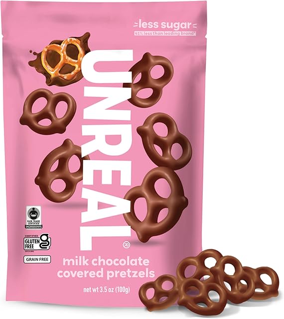 Unreal Milk Chocolate Covered Pretzels | Pack of 1
