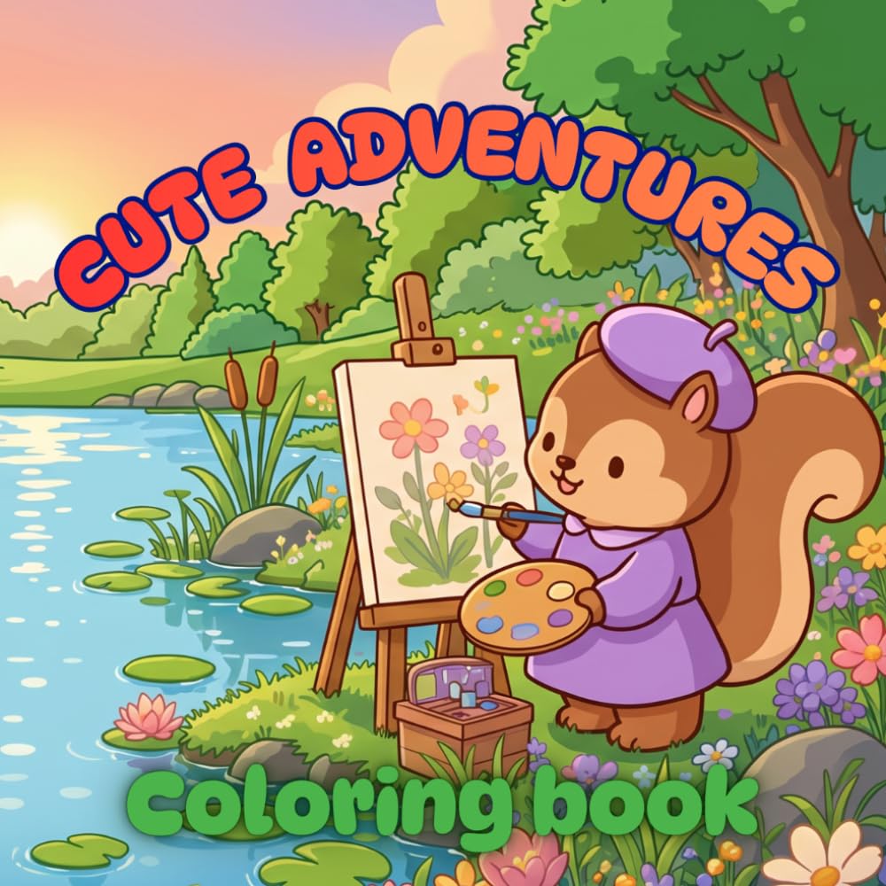 Cute Animal Adventures Coloring Book for Kids Adorable Kawaii Animals, Fun Farm Friends, Magical Castles, Easy and Simple Coloring Pages: Creative ... Magical Adventures (Bold and Easy Collection)