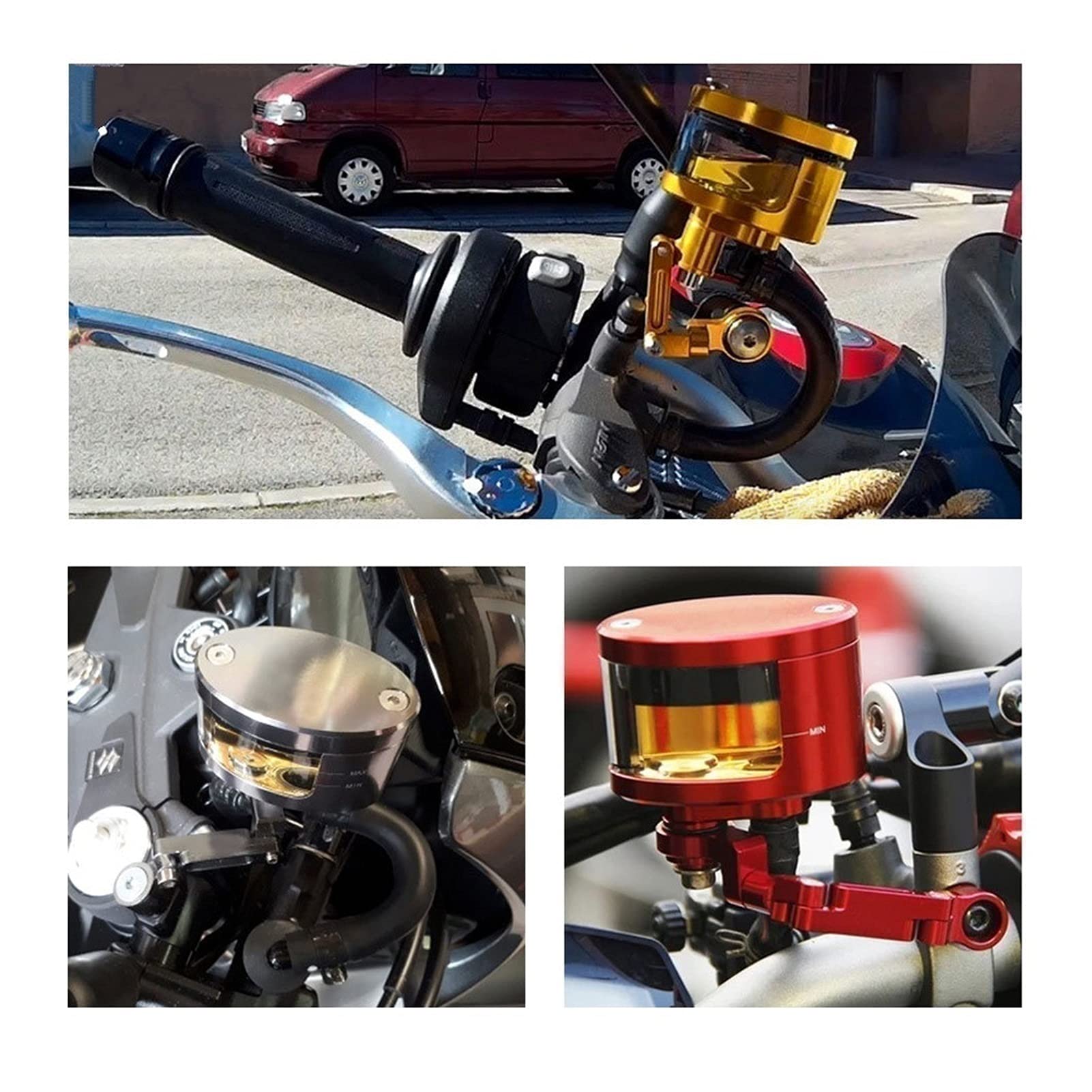 Depósito De Líquido De Freno De Motocicleta, Depósito De Embrague, Taza De Líquido De Aceite para YH YZF-R1 YZF-R6 YZF R1 R3 R6 R15 R25 R125 TMAX 500 530 Xmax(Gris)