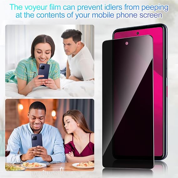 2 Pack Privacy Screen Protector for T-Mobile Revvl 7 Pro 5G