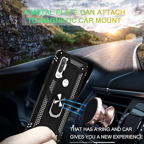 Miniatura 3 de Funda para Motorola Moto P40 PowerMoto One Action, 360 grados con anillo giratorio con función atril híbrida resistente de doble capa a prueba de