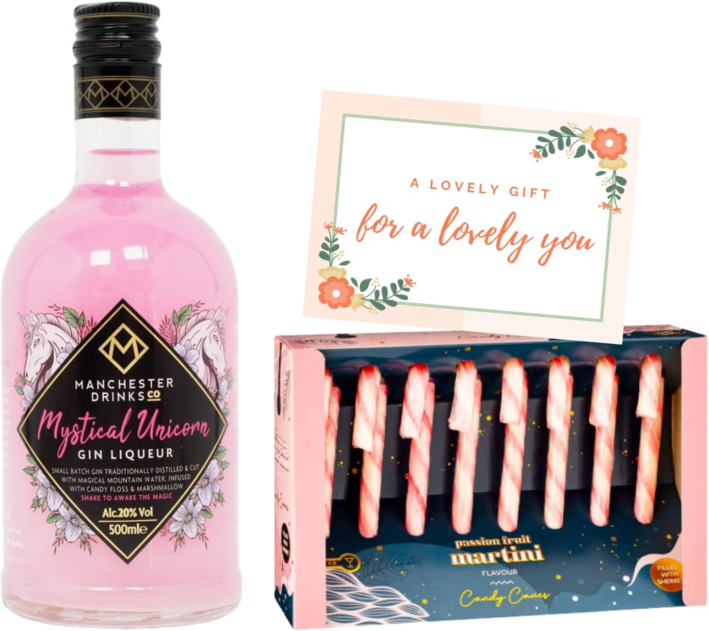 Manchester Gin Mystical Unicorn Flavoured Gin Liqueur Gift Set with 12