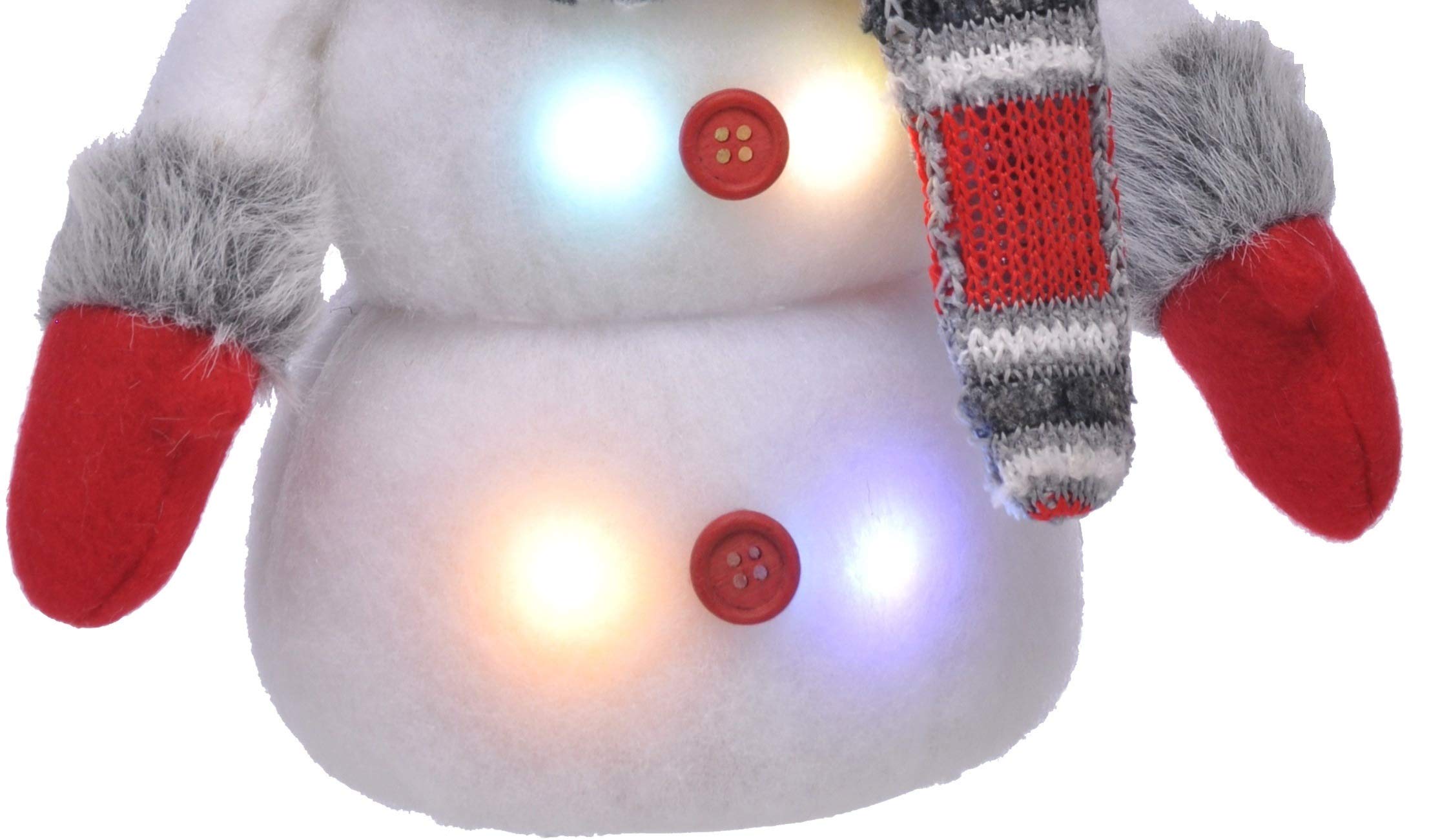 Bonhomme De Neige Lumineux 'Snowy' Bambelaa - Décoration De Noël LED, 27 Cm, Rouge/Blanc, Piles AAA, Pour Intérieur