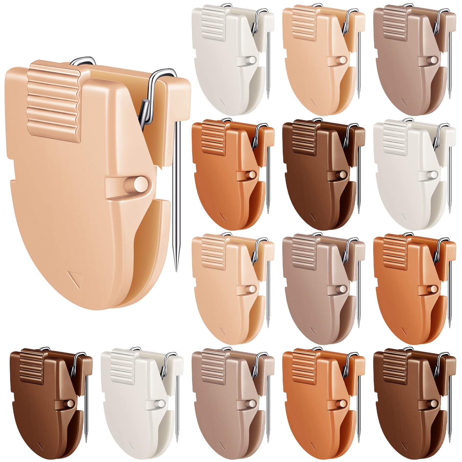 Feifeiya 15 Pcs Cubicle Clips Fabric Panel Cubicle Accessories Fabric Partition Panel Wall Clip Office Photos Wall for Notes Memos Standard Size, 40-Sheet Capacity (Brown)