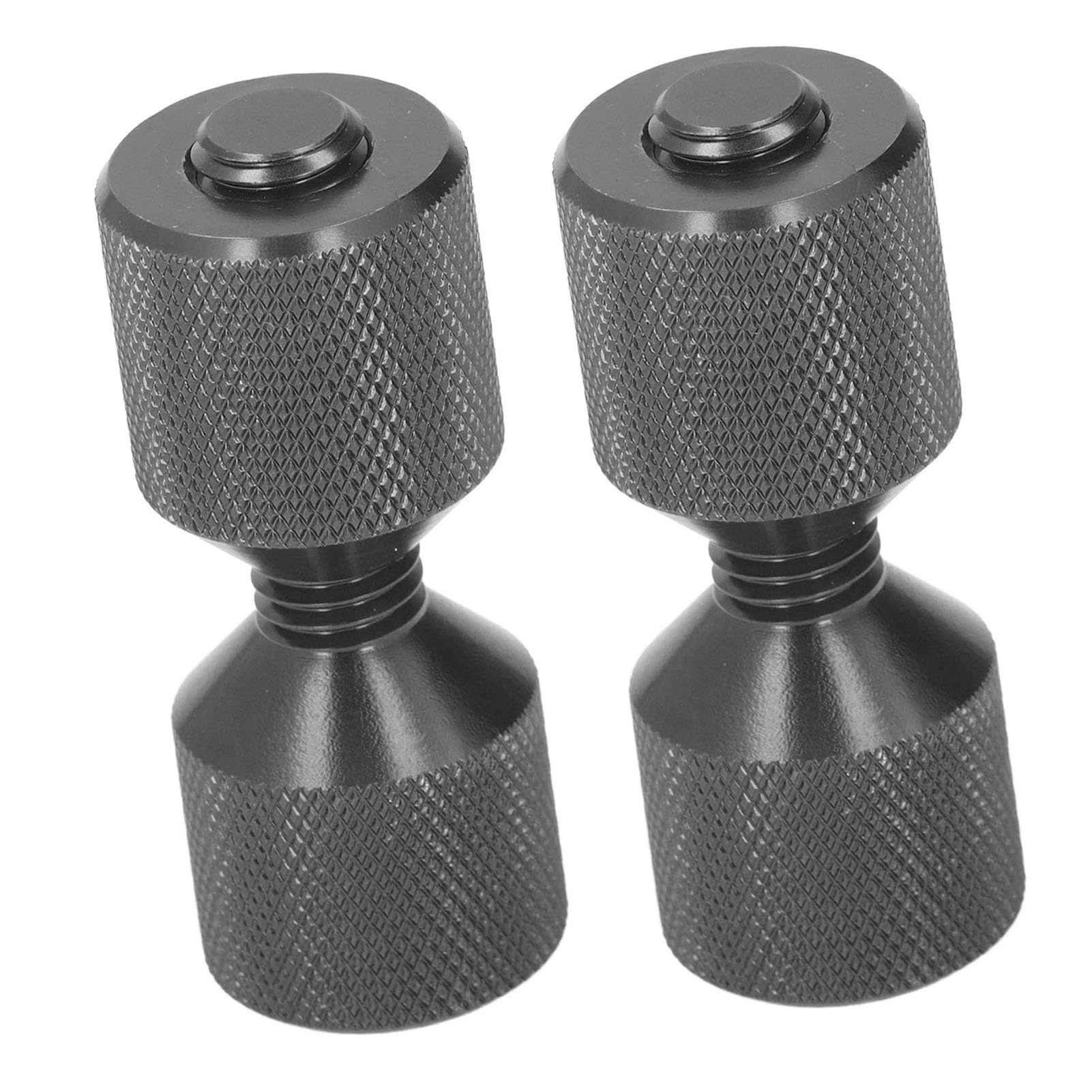 Goupilles d'alignement de Premium, 2 Pièces, 1 1/8 Pouces Anodisées A um, Jeu de Broches à Double Trou pour Brides de 0.5 à 14 Pouces 150LB (BLACK)