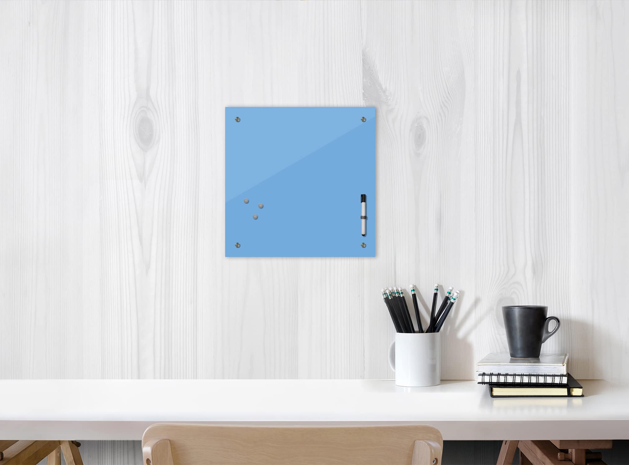 Bilderdepot24 Tableau mémo magnétique en Verre 24 Couleurs 40 x 40 cm
