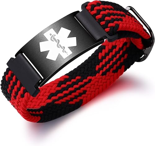Miniatura 60 de Pulseras deportivas personalizadas de alerta médica para mujeres y hombres – Pulseras de identificación médica personalizadas con grabado gratuito