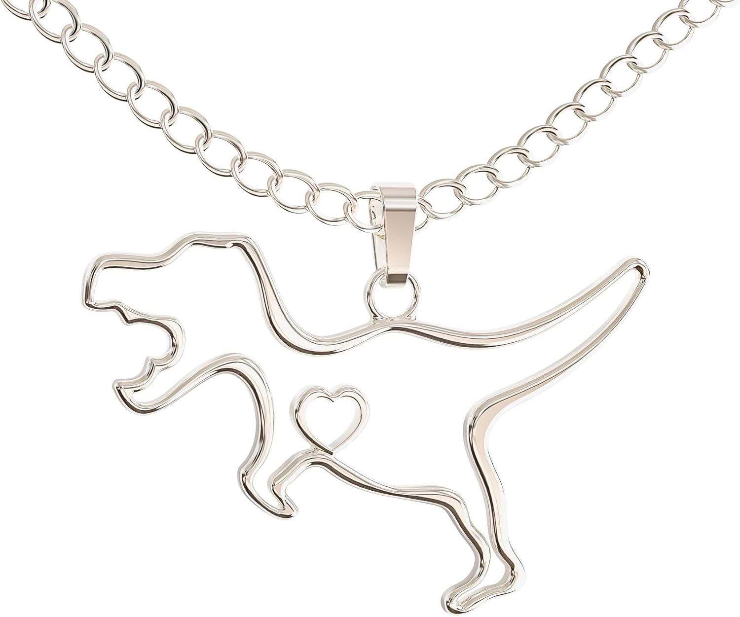 Happy Kisses Dinosaur T-Rex Necklace - Perfect T Rex Dinosaur Gift for Women and Girls – Heartfelt Trex Message Card Included - Image 3