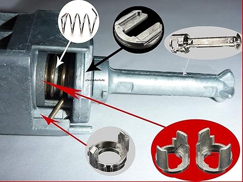Miniatura 4 de Kit de reparación de barril de cilindro de puerta compatible con BMW E46 3 Series 1 pieza delantera izquierda y 1 pieza delantera derecha 316i 318i