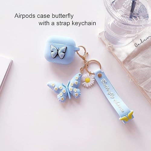 Miniatura 4 de Funda compatible con Airpods Pro de 2 generación Butterfly Cute, funda de silicona para Airpods Pro 2 2022, funda protectora de Apple Air Pod Pros